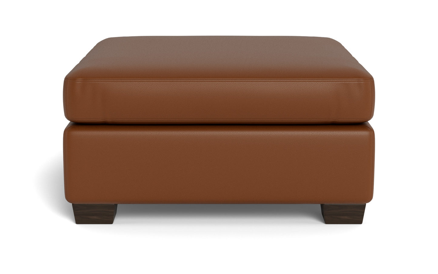 Mesa Leather Storage Cocktail Ottoman - Tribeca Chestnut