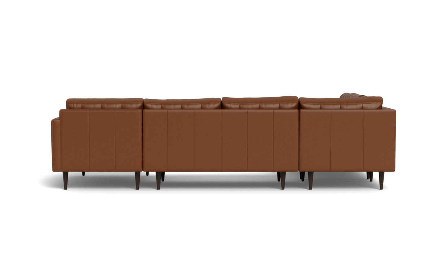 Wallace 131" Leather Corner Sectionals w. Right Chaise - Tribeca Chestnut