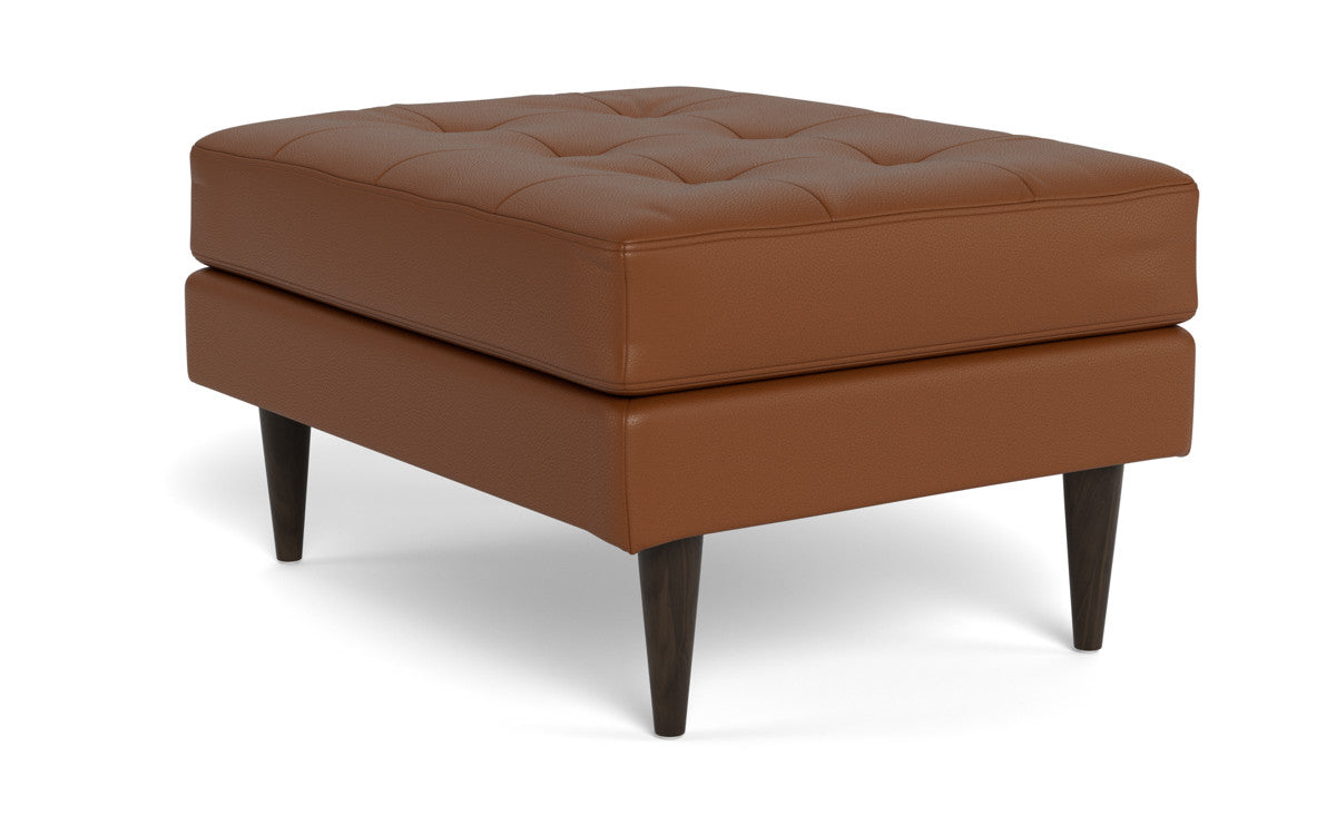 Wallace Leather Ottoman - Tribeca Chestnut