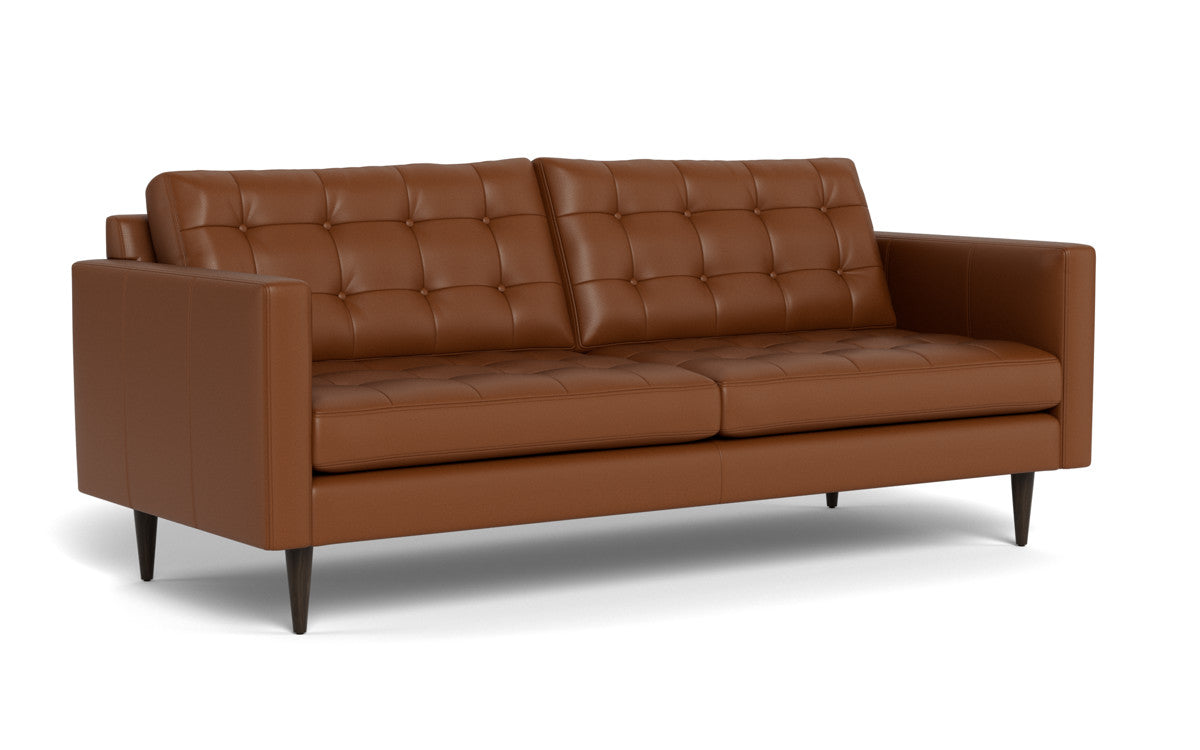 Wallace 85" Leather Sofa - Tribeca Chestnut