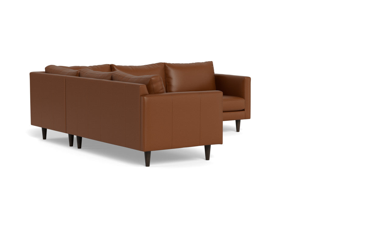 Wallace 102" Leather Untufted Corner Sectional - Tribeca Chestnut