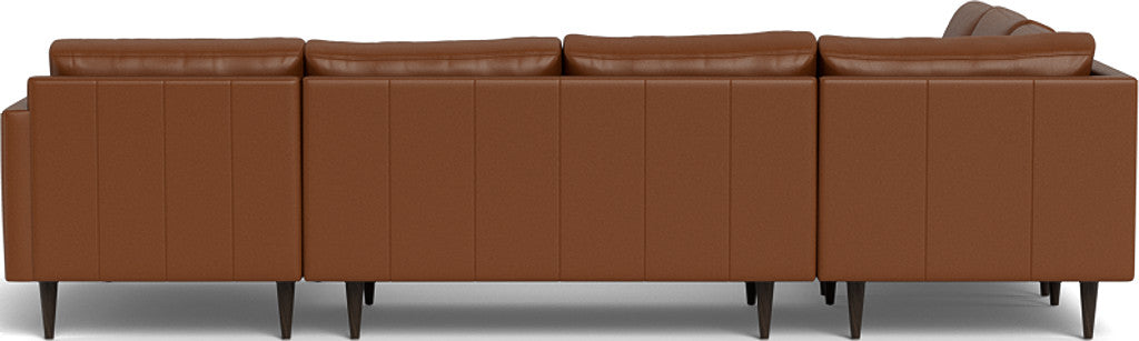 Wallace 131" Leather Untufted Corner Sectionals w. Right Chaise - Tribeca Chestnut