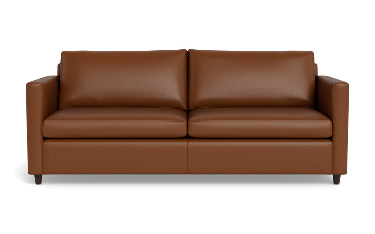 Wallace 74" Leather Untufted Queen Sleeper Sofa - Tribeca Chestnut