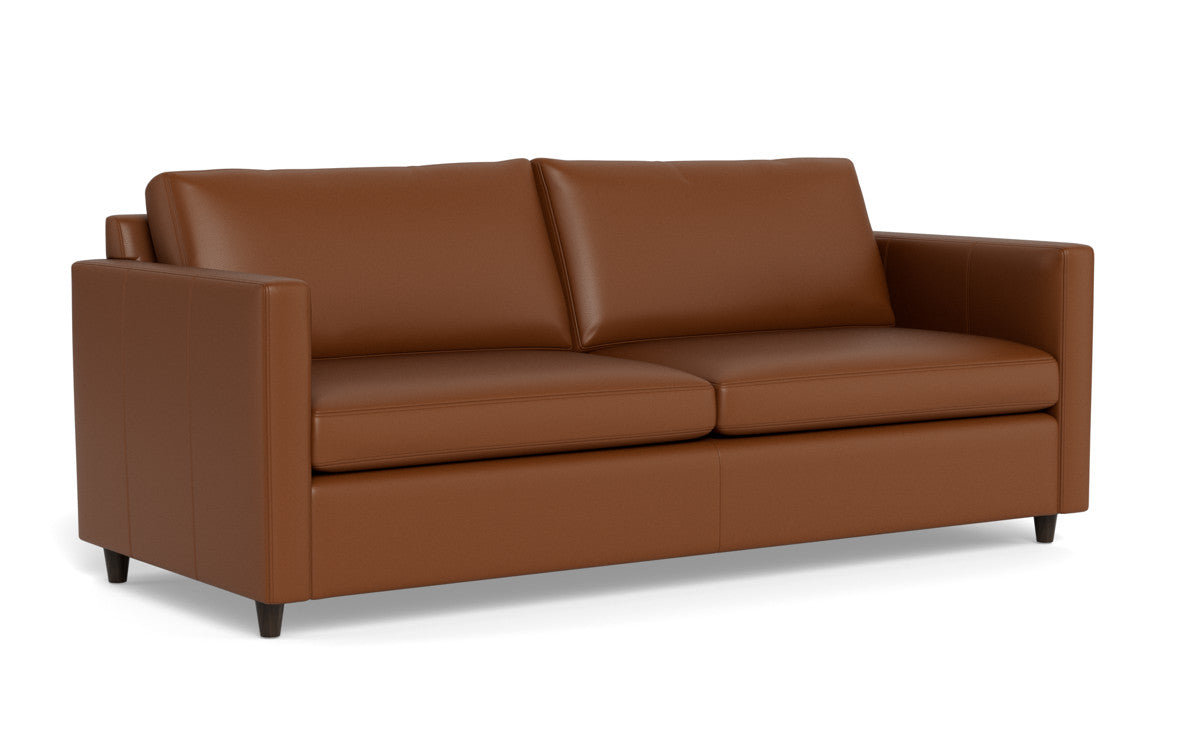 Wallace 74" Leather Untufted Queen Sleeper Sofa - Tribeca Chestnut