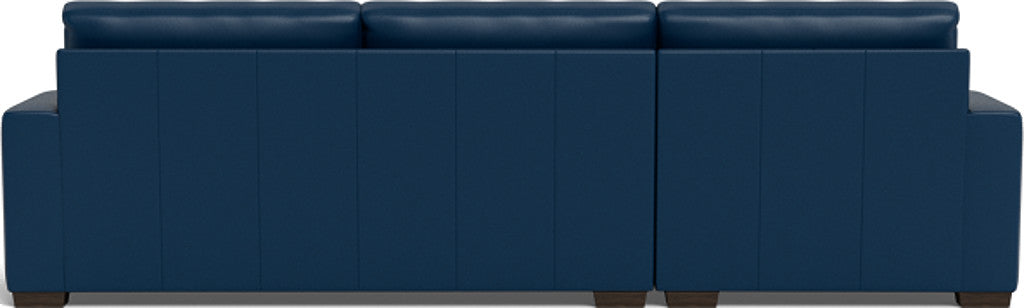 Mas Mesa 123" Deep Leather Left Chaise Sectional - Tribeca Cobalt