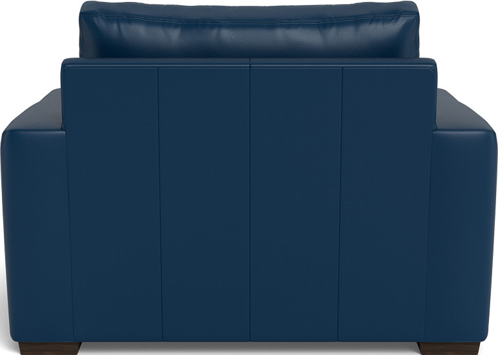 Mas Mesa 52" Deep Leather Arm Chair - Tribeca Cobalt