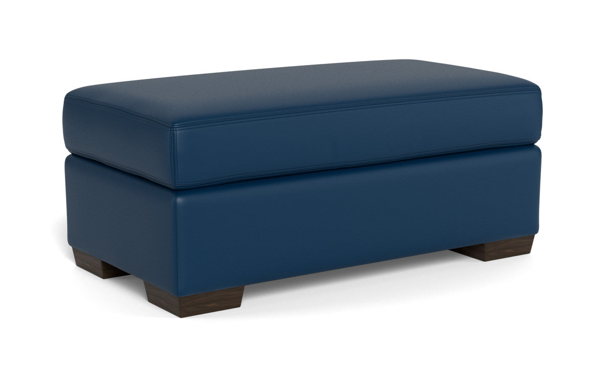 Mesa Leather Ottoman - Tribeca Chestnut