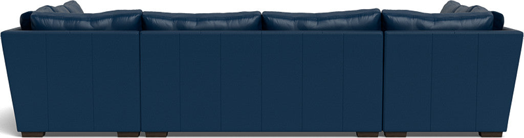 Mas Mesa 166" Deep Leather Condo U Sectional - Tribeca Cobalt
