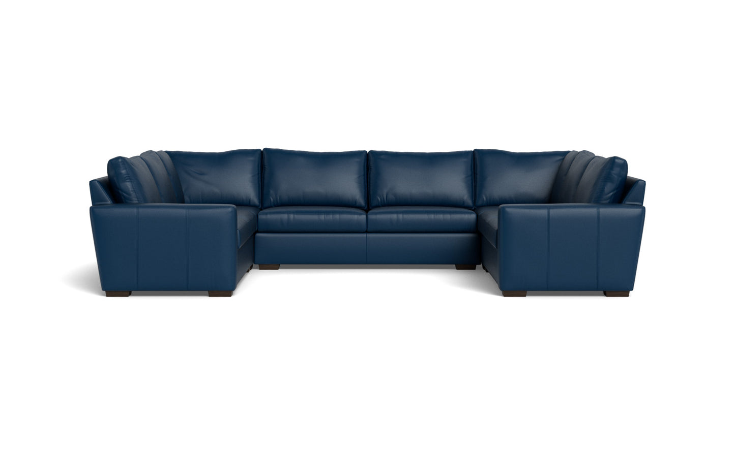 Mesa 154" Leather Condo U Sectional - Tribeca Cobalt