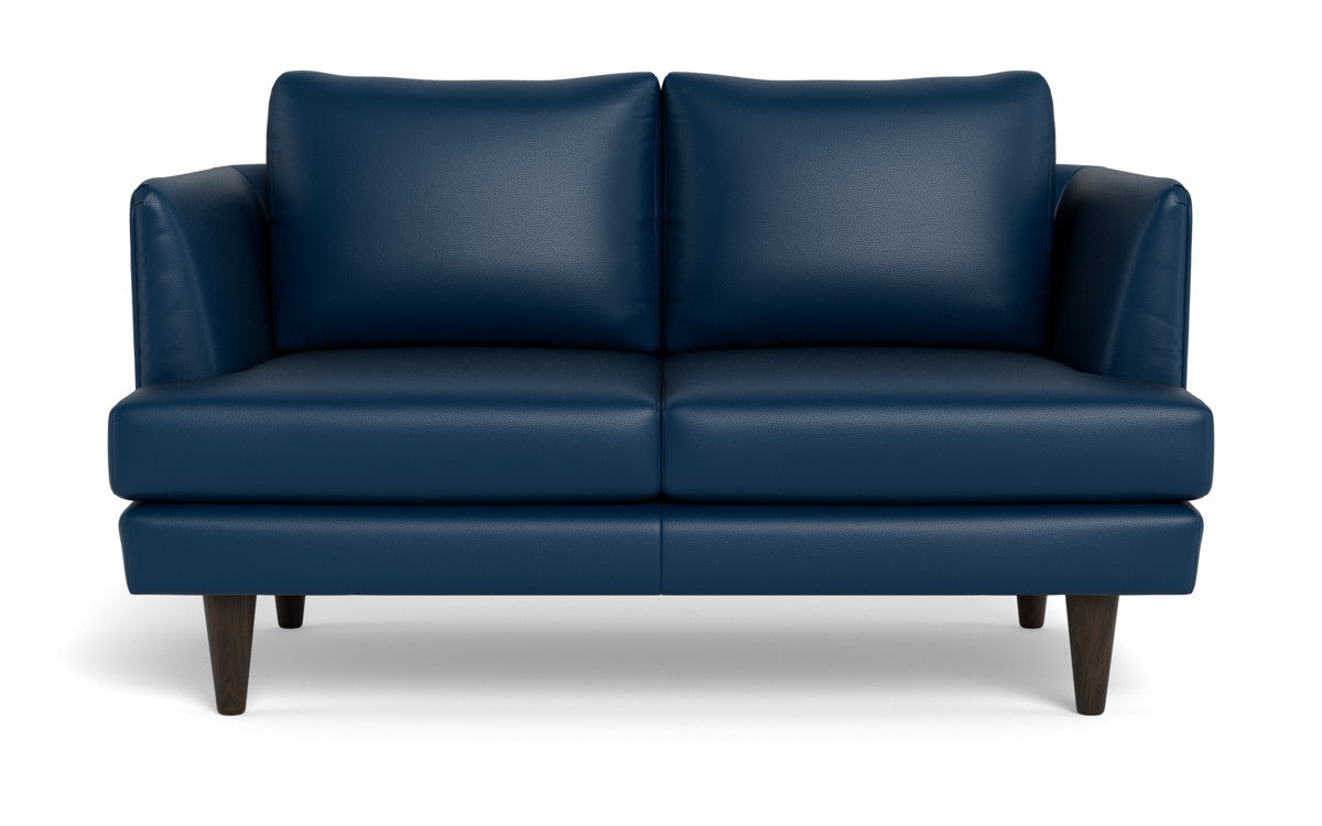 Rainey 59" Leather Loveseat - Tribeca Cobalt