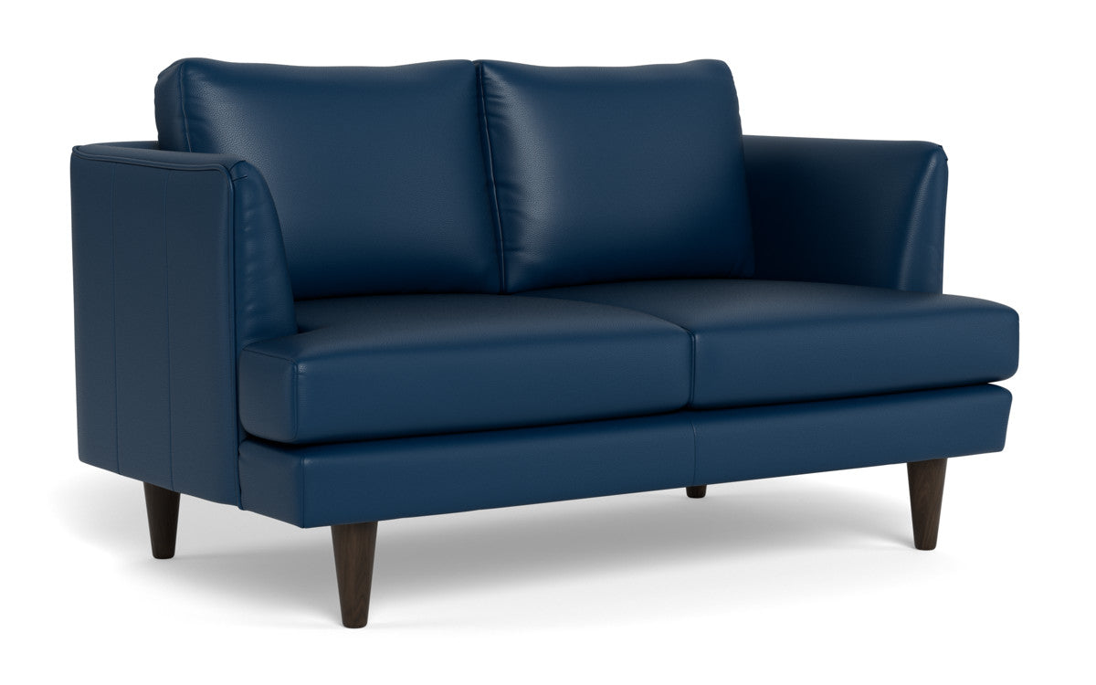 Rainey 59" Leather Loveseat - Tribeca Cobalt
