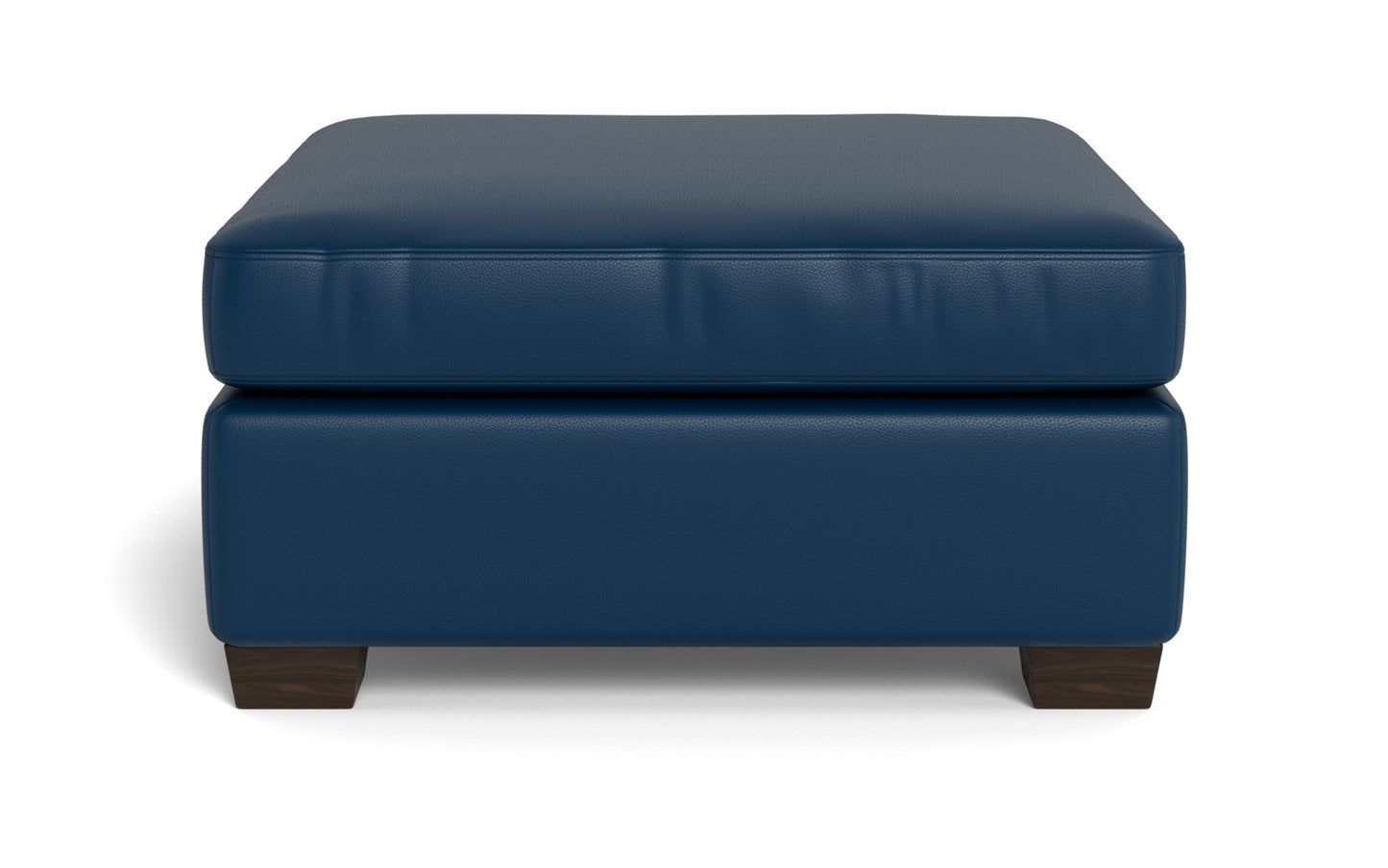 Mesa Leather Storage Cocktail Ottoman - Tribeca Cobalt