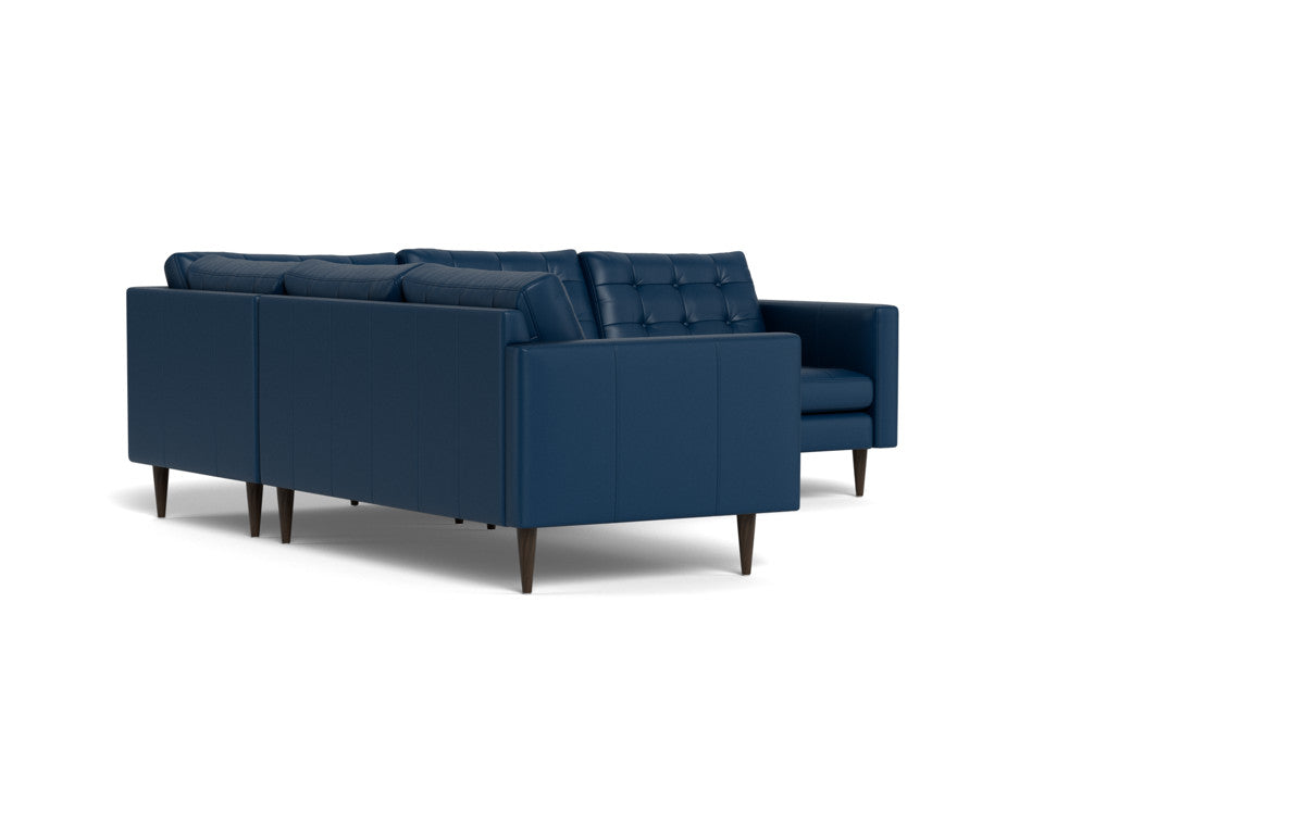 Wallace 102" Leather Corner Sectional - Tribeca Cobalt