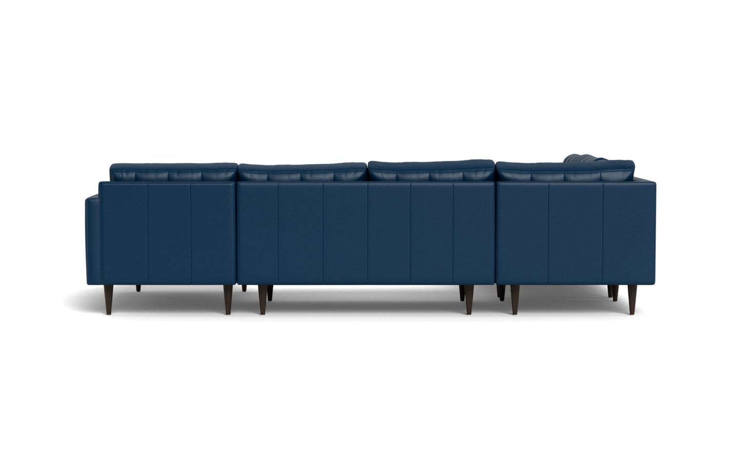 Wallace 131" Leather Corner Sectionals w. Right Chaise - Tribeca Cobalt