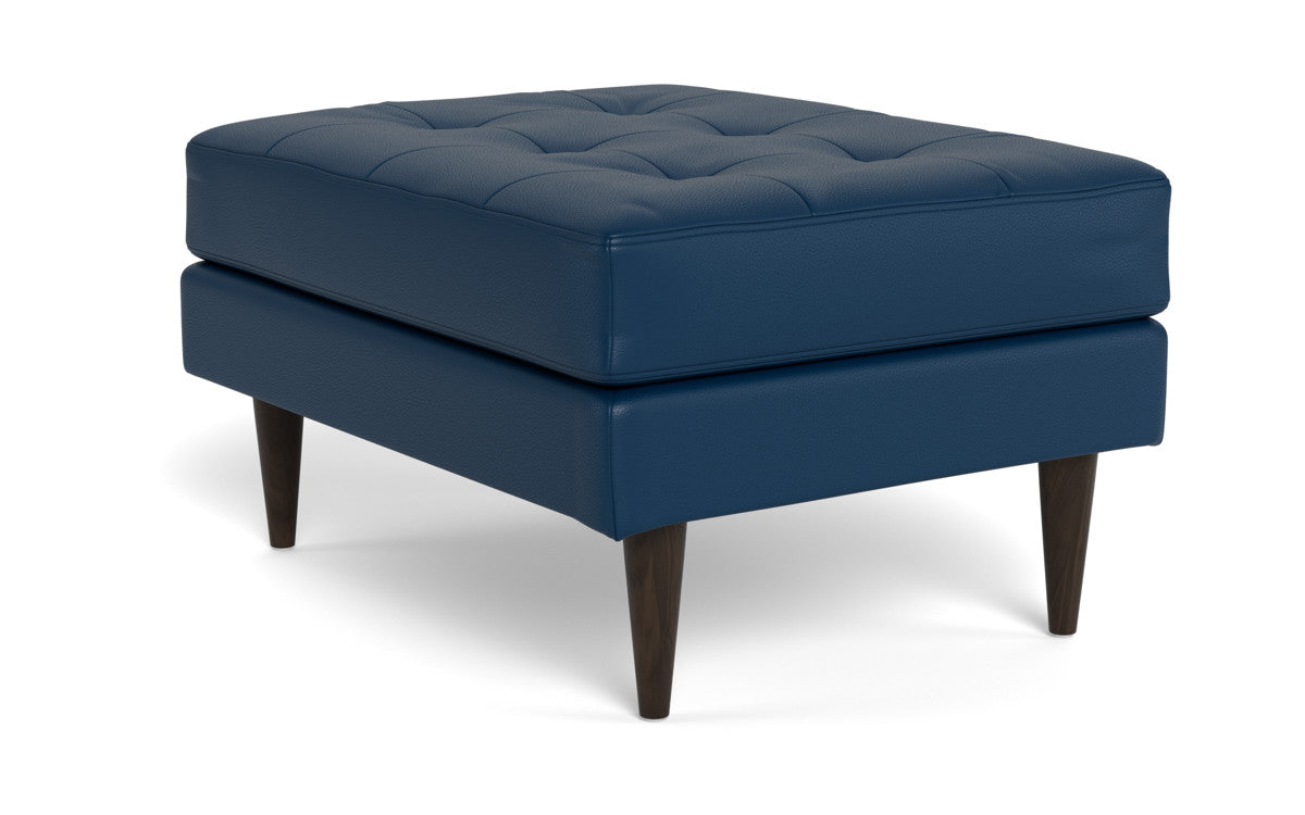 Wallace Leather Ottoman - Tribeca Chestnut
