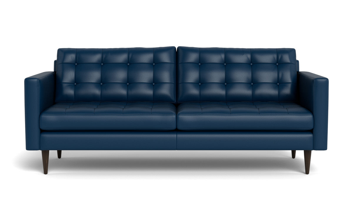 Wallace 85" Leather Sofa - Tribeca Cobalt