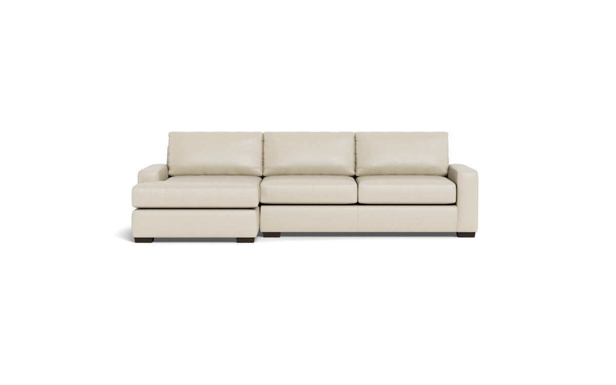 Mas Mesa 123" Deep Leather Left Chaise Sectional - Tribeca Cream