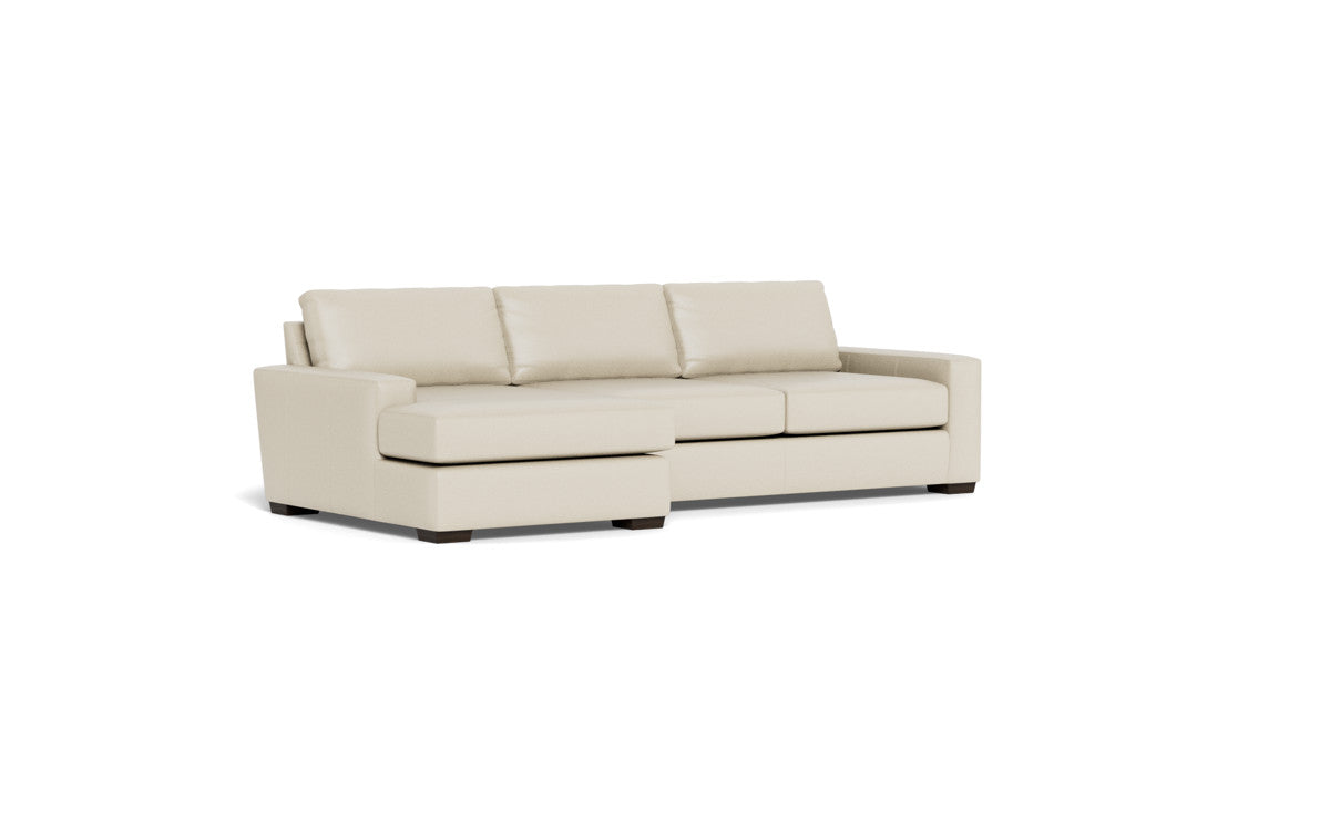 Mas Mesa 123" Deep Leather Left Chaise Sectional - Tribeca Cream