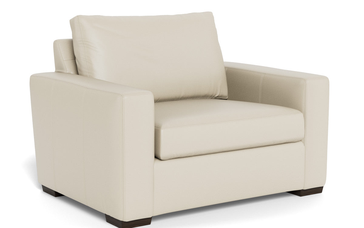 Mas Mesa 52" Deep Leather Arm Chair - Tribeca Cream