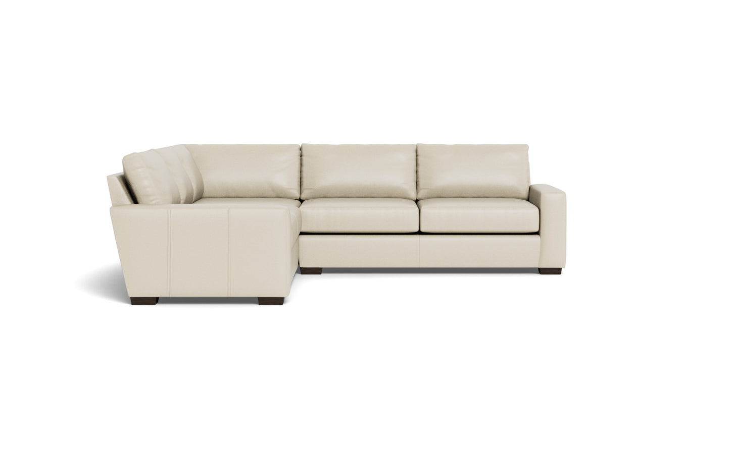 Mesa 121" Leather Corner Sectional - Tribeca Cream