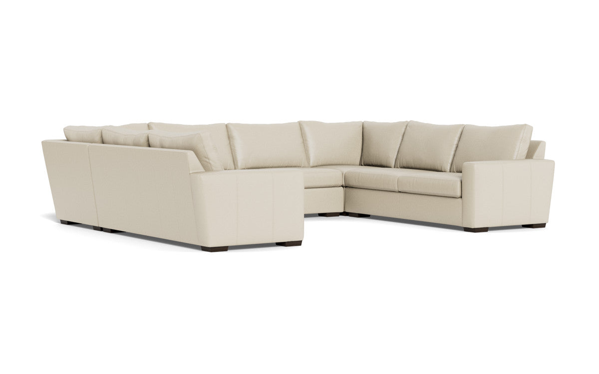Mas Mesa 166" Deep Leather Condo U Sectional - Tribeca Cream