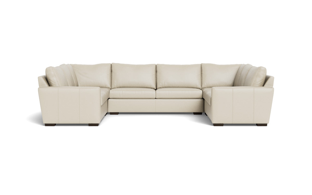 Mas Mesa 166" Deep Leather Condo U Sectional - Tribeca Cream