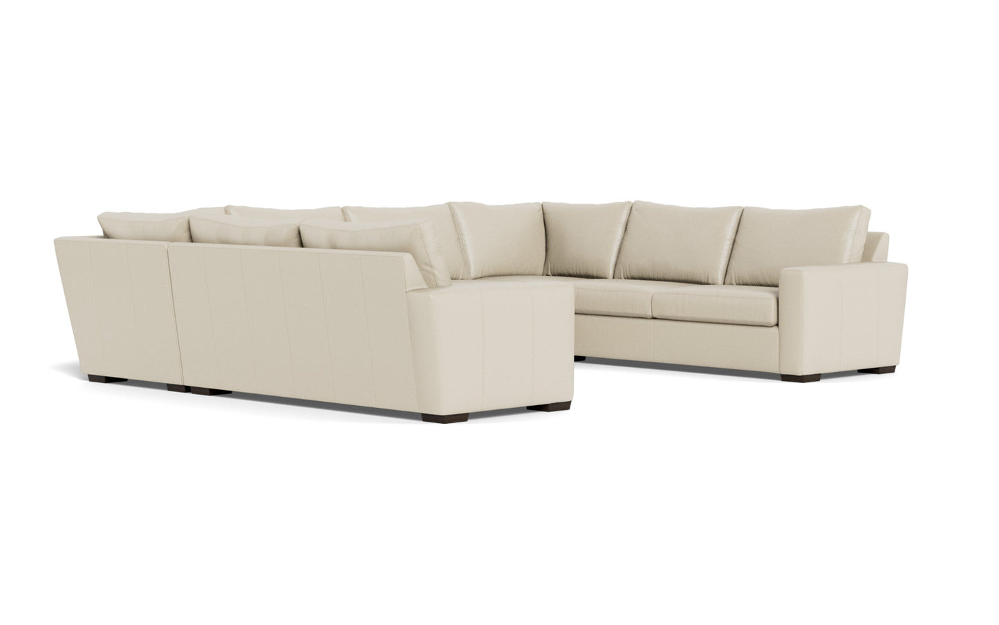 Mesa 154" Leather Condo U Sectional - Tribeca Cream