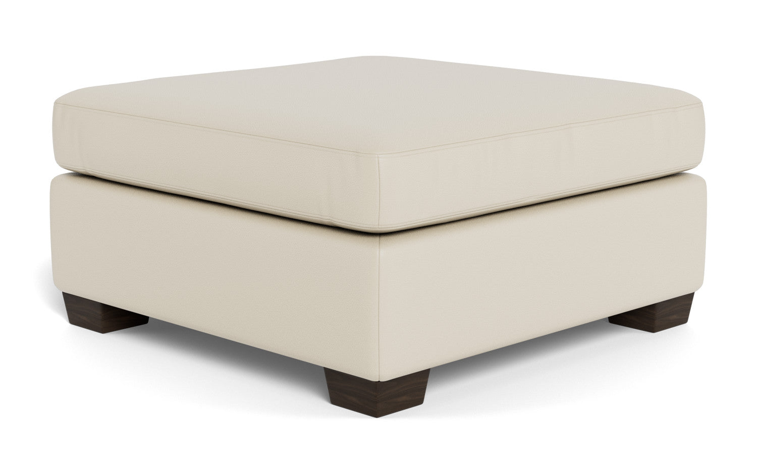 Mesa Leather Storage Cocktail Ottoman - Tribeca Cream