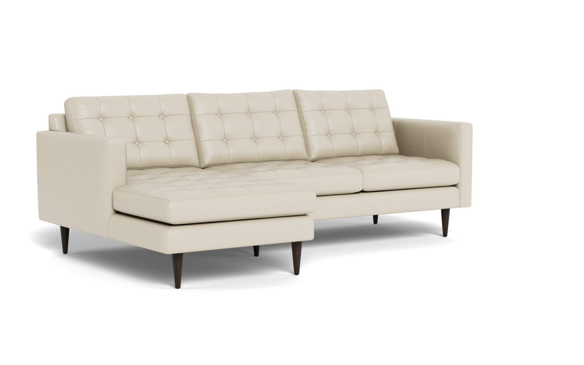 Wallace 98" Leather Left Chaise Sectional - Tribeca Cream