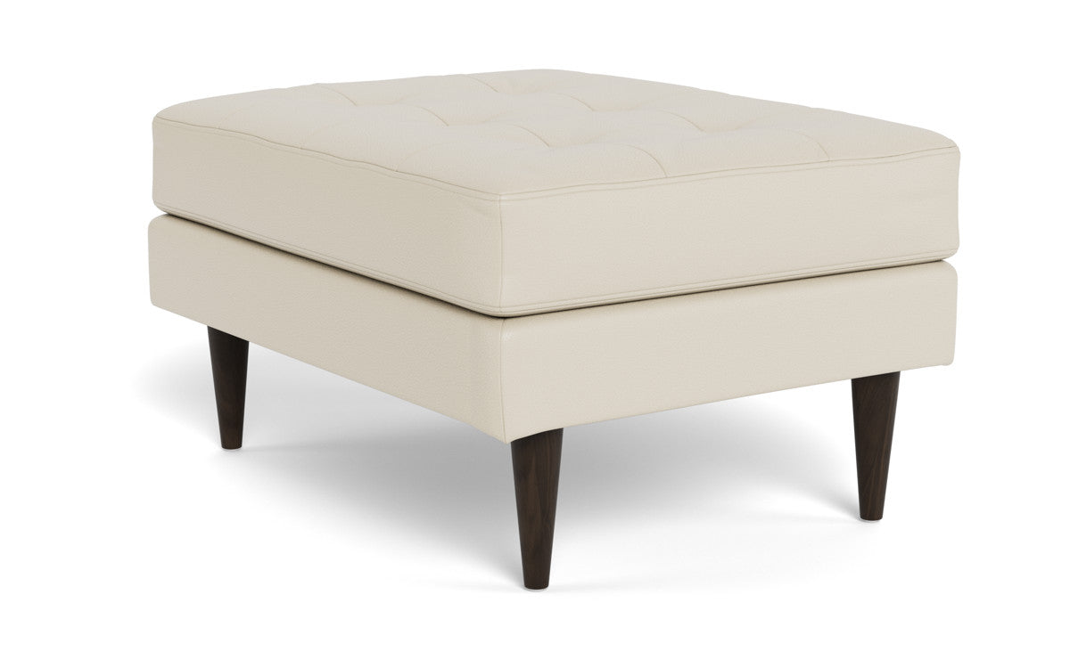 Wallace Leather Ottoman - Tribeca Cobalt