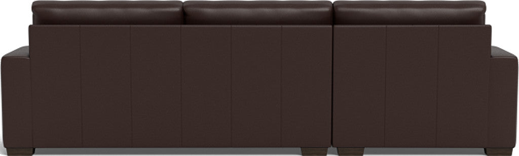 Mas Mesa 123" Deep Leather Left Chaise Sectional - Tribeca Espresso