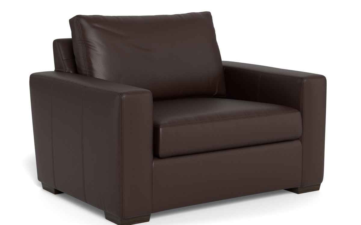 Mas Mesa 52" Deep Leather Arm Chair - Tribeca Espresso