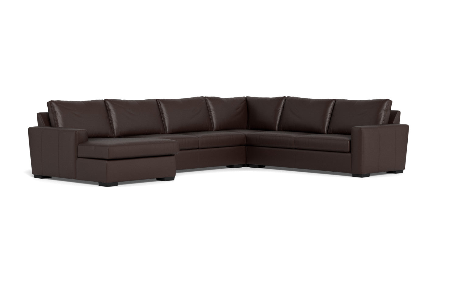Mesa 156" Leather Corner Sectionals w. Left Chaise - Tribeca Espresso