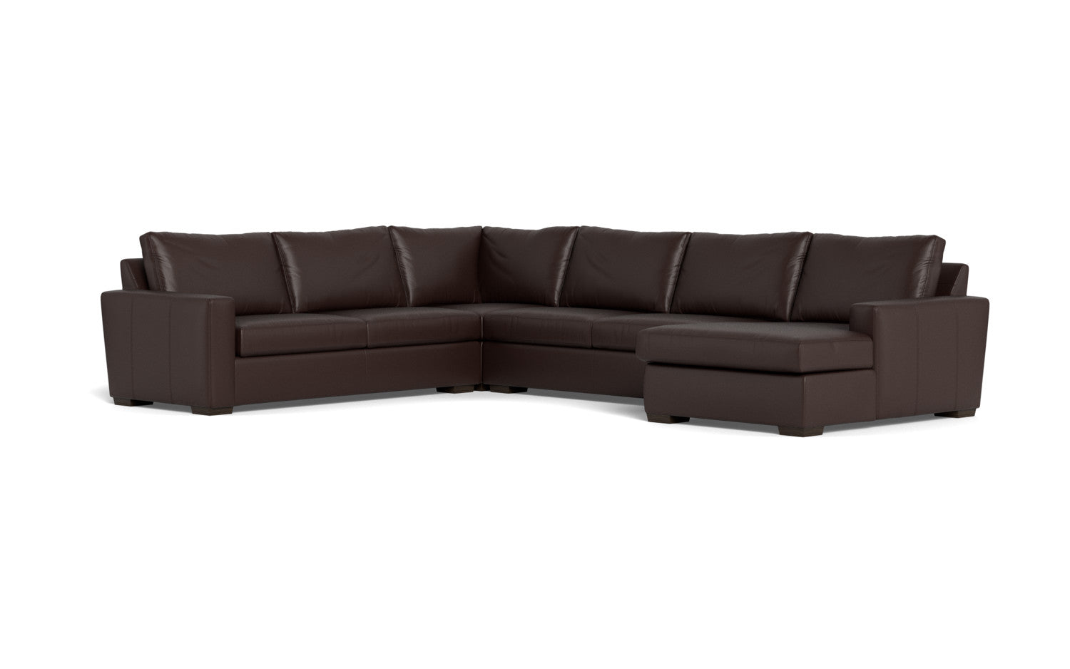 Mesa 156" Leather Corner Sectionals w. Right Chaise - Tribeca Espresso