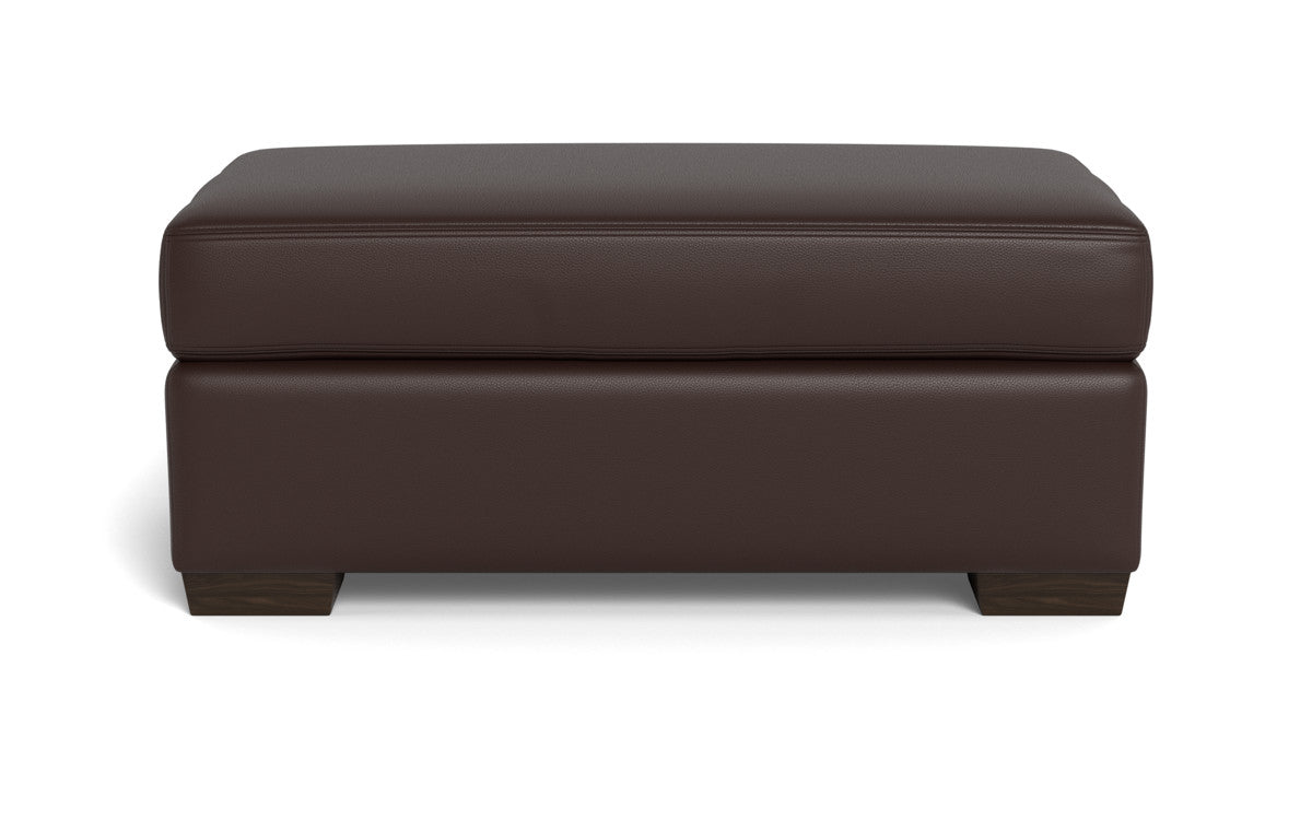 Mesa Leather Ottoman - Tribeca Espresso