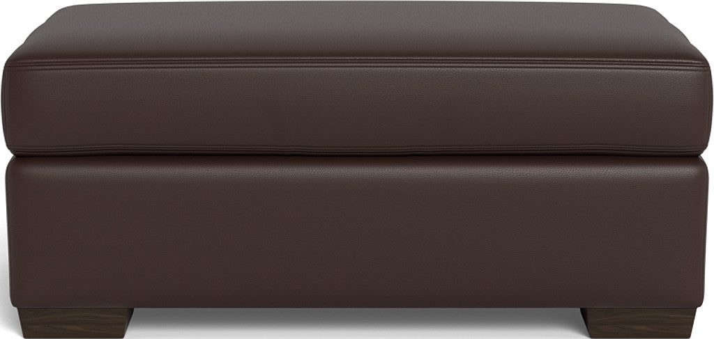 Mesa Leather Ottoman - Tribeca Espresso