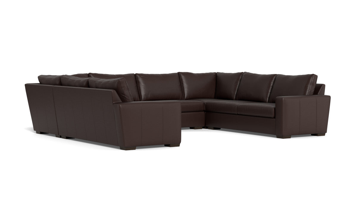 Mas Mesa 166" Deep Leather Condo U Sectional - Tribeca Espresso