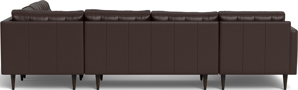 Wallace 130" Leather Corner Sectionals w. Left Chaise - Tribeca Espresso