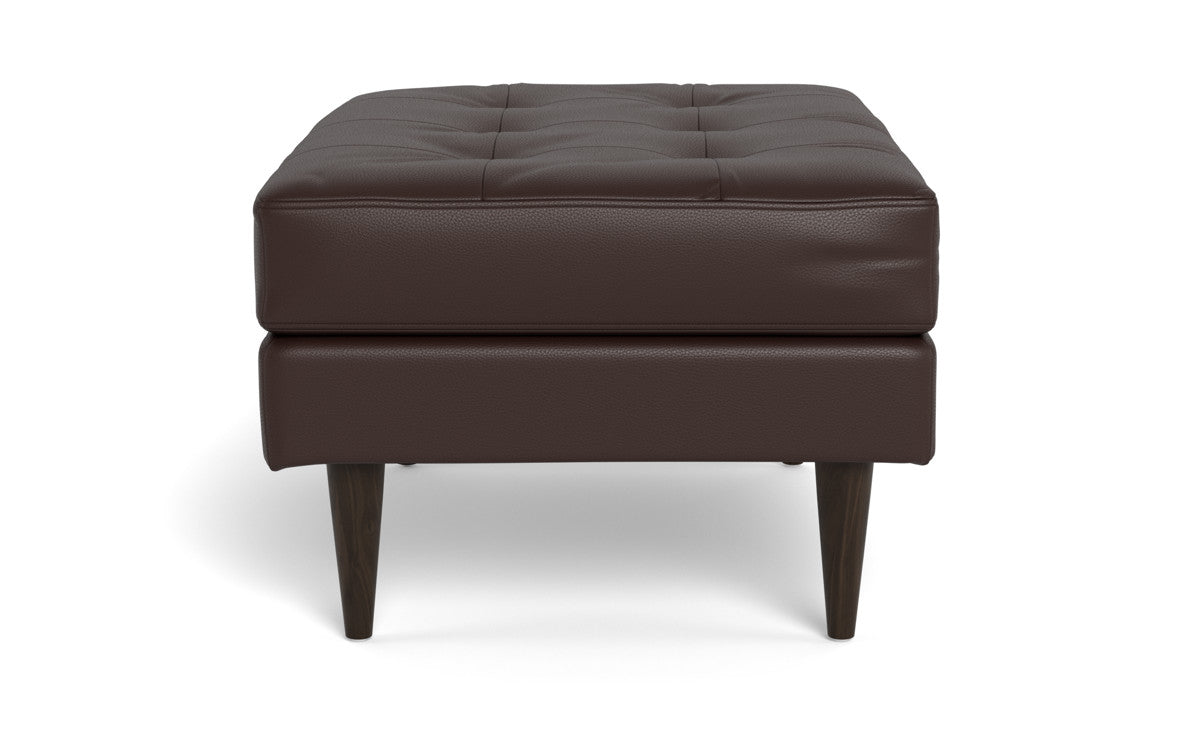 Wallace Leather Ottoman - Tribeca Cream