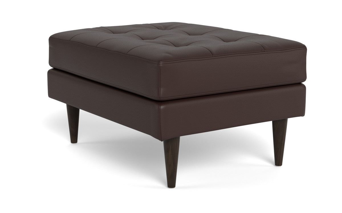 Wallace Leather Ottoman - Tribeca Cream