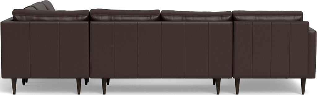 Wallace 130" Leather Untufted Corner Sectionals w. Left Chaise - Tribeca Espresso