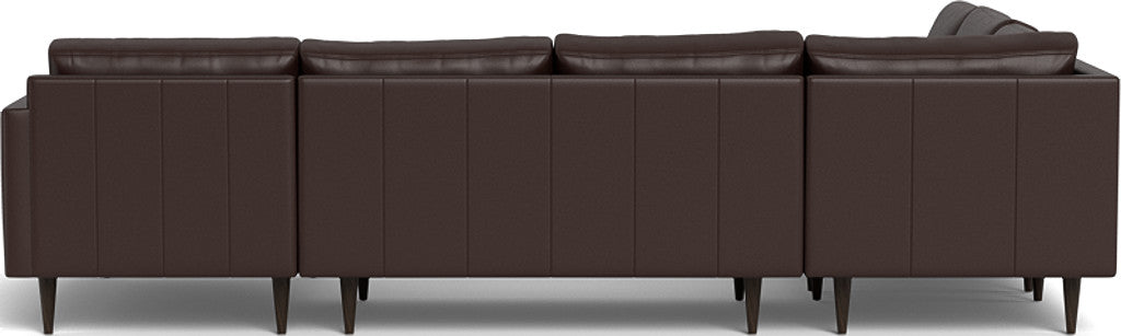 Wallace 131" Leather Untufted Corner Sectionals w. Right Chaise - Tribeca Espresso