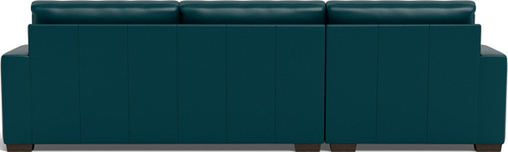 Mas Mesa 123" Deep Leather Left Chaise Sectional - Tribeca Lagoon