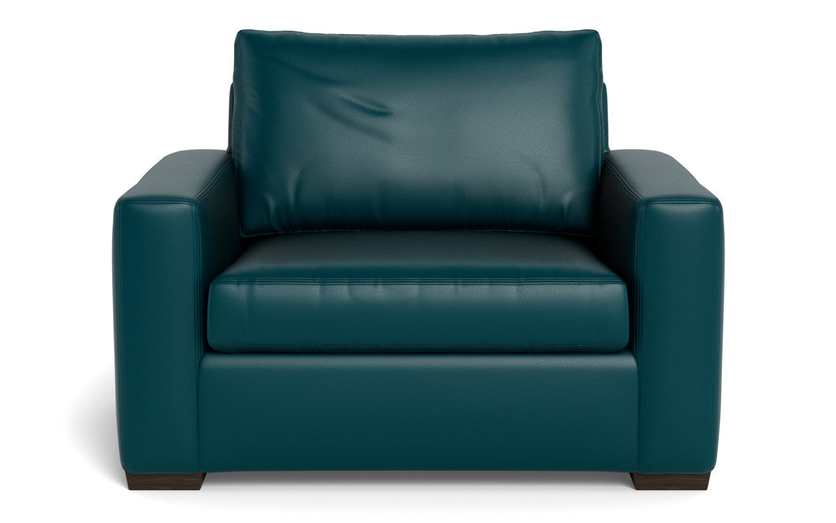 Mas Mesa 52" Deep Leather Arm Chair - Tribeca Lagoon