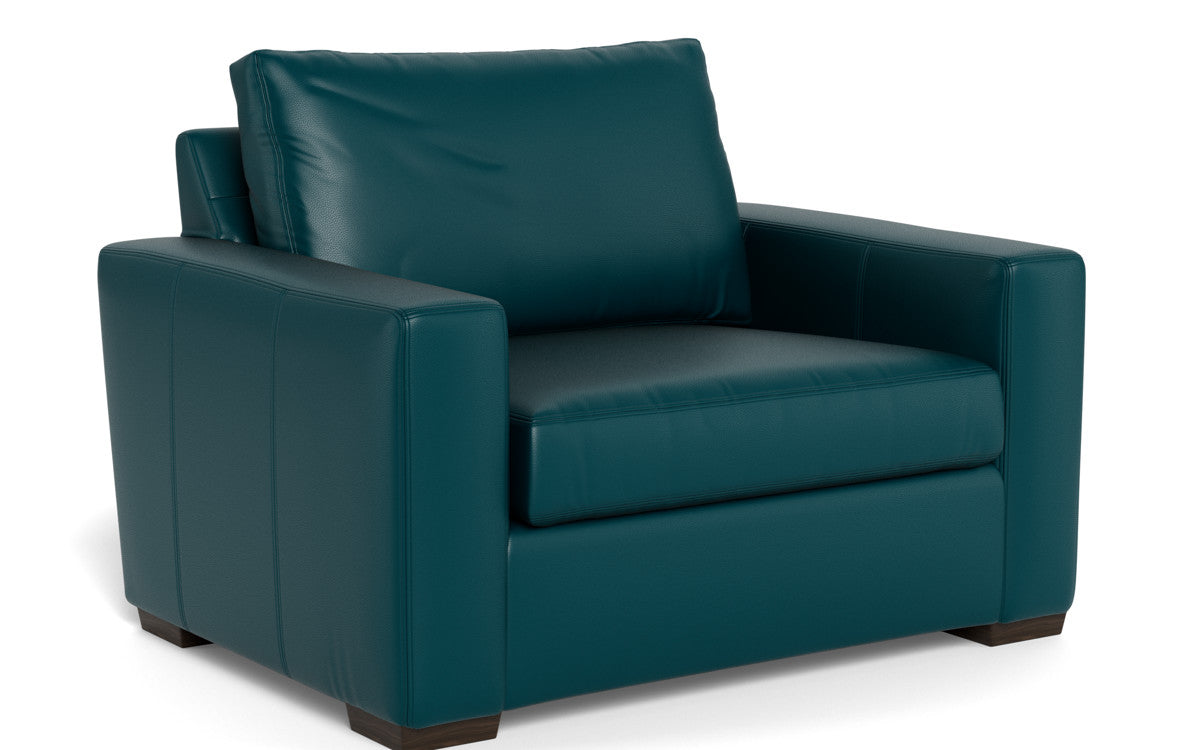 Mas Mesa 52" Deep Leather Arm Chair - Tribeca Lagoon