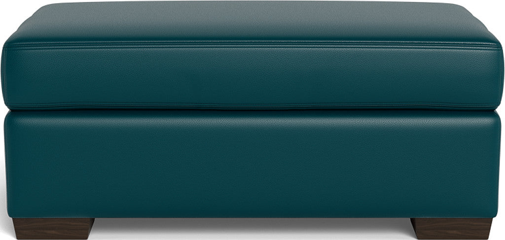 Mesa Leather Ottoman - Tribeca Lagoon