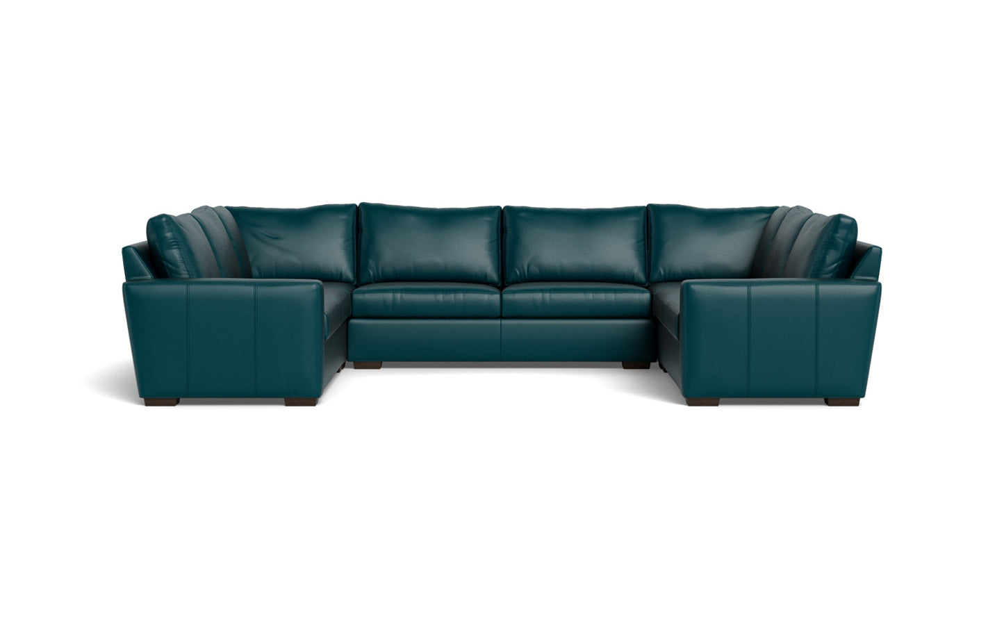 Mesa 154" Leather Condo U Sectional - Tribeca Lagoon