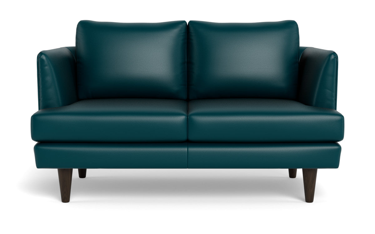 Rainey 59" Leather Loveseat - Tribeca Lagoon