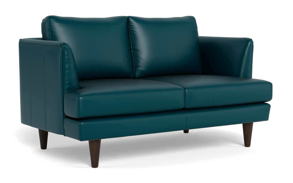 Rainey 59" Leather Loveseat - Tribeca Lagoon