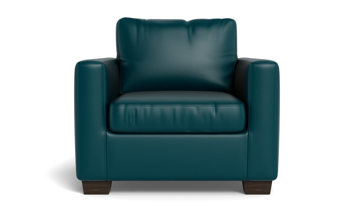 Track 36" Leather Arm Chair - Tribeca Lagoon
